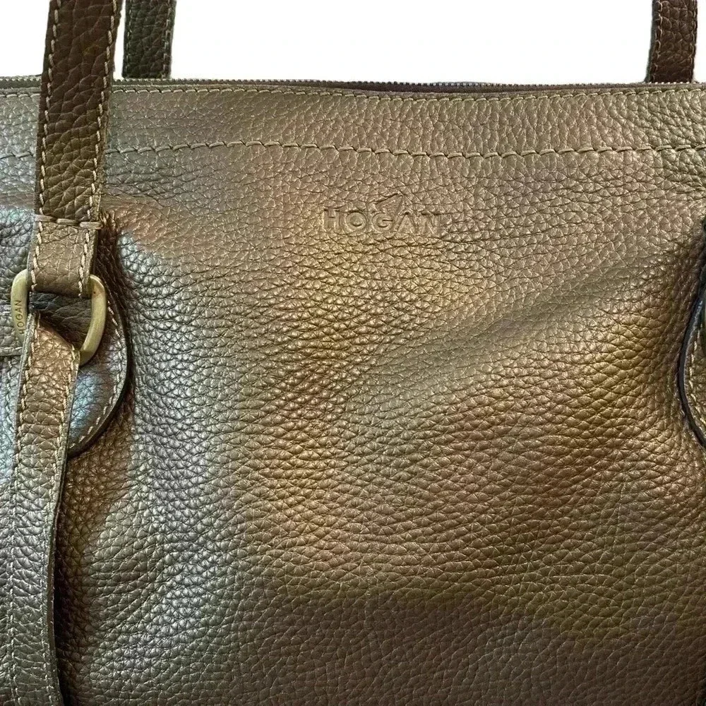 Hogan Bronze Pebbled Leather Tote